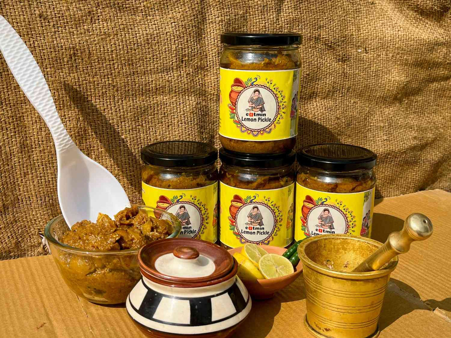 Eatmin Lemon Pickle | Homemade Nimbu Achar | Traditional Indian Recipe | Natural & Preservative-Free | Packed in Glass Jar for Freshness