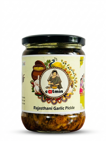 Eatmin Rajasthani Garlic Pickle (Raw Lahsun Ka Achar) | Homemade & Preservative-Free Traditional Achar