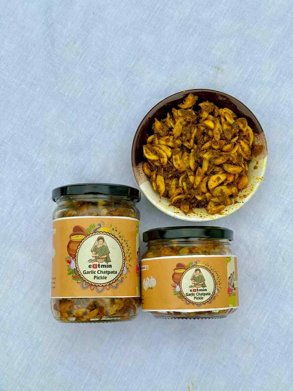 Eatmin Chatpata Roasted Garlic Pickle (Bhuna Lahsun Achar) | Homemade